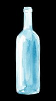 Empty wine bottle in light blue watercolor style, isolated on transparent background. Ready for clipart, t-shirt design, print-on-demand products, stickers, and sublimation projects.
