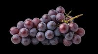 Fresh dark purple grape bunch isolated on transparent background, ready for stickers, print on demand, T-shirt design, clipart, and sublimation projects.