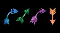 Colorful arrows with feather and leaf design elements isolated on transparent background, ready for t-shirt design, clipart, stickers, sublimation and print-on-demand projects.