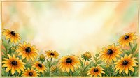 Watercolor yellow daisy flowers border frame on textured paper background with copy space for text and design projects.