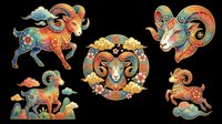 Colorful ornamental animals with intricate decorative patterns isolated on transparent background. Ready for t-shirt design, clipart, stickers, sublimation, and print-on-demand projects.