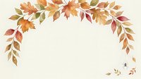 Autumn foliage corner border with falling leaves in warm orange, red, and gold tones on cream background. Isolated design element for seasonal invitations, cards, and fall-themed projects.