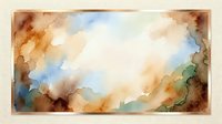 Watercolor abstract background with warm earth tones, soft blues, and cream blending together, suitable for design projects, presentations, and creative layouts.