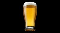 Glass of golden beer with foam head, isolated on transparent background. Ready for beverage design, print-on-demand products, t-shirt graphics, stickers, and sublimation projects.