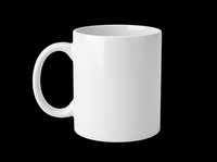 White ceramic coffee mug isolated on transparent background, ready for sublimation, print on demand, mockup, clipart, sticker, and T-shirt design use.