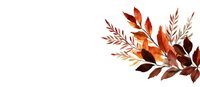 Watercolor autumn leaves arrangement in warm brown and orange tones on white background, botanical illustration for seasonal decor and stationery design.