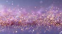 Dreamy purple and gold glitter background with bokeh effect, creating magical festive atmosphere for luxury design projects.