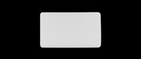 Blank white card with rounded corners, isolated on transparent background. Ready for business card, label, badge, or tag mockup designs, stickers, and print on demand use.