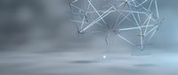 Abstract digital network structure with interconnected glowing nodes and lines floating in misty blue atmosphere, representing data connectivity, technology innovation, and communication systems.