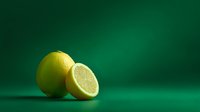 Fresh lime cut in half showing juicy interior on vibrant green background for culinary and beverage design projects.