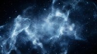 Glowing blue nebula cloud with swirling cosmic dust and stars scattered throughout dark space, suitable for science fiction, astronomy, and space-themed backgrounds.