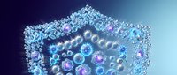 Molecular structure with glowing spheres and crystalline formations representing scientific research, biotechnology, nanotechnology, and advanced chemistry concepts for educational and corporate presentations.