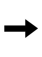 Black arrow pointing right isolated on white background for navigation, direction signs, web design and user interface elements.