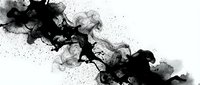 Abstract black ink flowing in water creating organic smoke-like patterns on white background for artistic design projects and creative compositions.