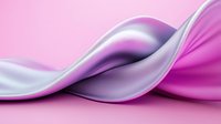 Elegant smooth silk fabric waves in pink and silver tones creating gentle flowing curves and soft shadows against pink background. Luxury textile concept.