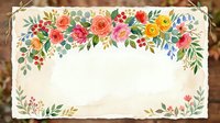 Watercolor floral border frame with roses, peonies, and greenery on cream background. Vintage botanical arrangement for wedding invitations, greeting cards, and stationery designs.