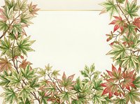 Isolated botanical frame with colorful foliage in green and red tones on cream background, ready for design projects, invitations, and decorative layouts.