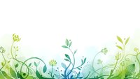 Organic green botanical border with flowing plant silhouettes and delicate leaves on white background for natural design projects and eco-friendly branding.
