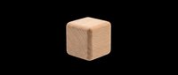 Wooden cube block isolated on transparent background, ready for design use on t-shirts, clipart, stickers, print-on-demand products, and sublimation projects.