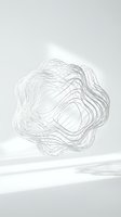 Abstract flowing lines forming organic circular shape in minimalist gray and white composition for modern design projects.