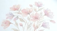 Soft watercolor pink and purple flowers with delicate petals and green leaves on white background, botanical floral art for spring decor and feminine designs.