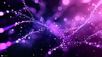 Magical purple and pink bokeh background with glowing sparkle trails and light particles creating dreamy cosmic atmosphere for festive designs.