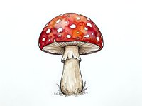 Red mushroom with white spots isolated on white background, suitable for children's book illustrations, educational materials, and design projects.