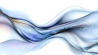 Elegant flowing abstract waves in blue and purple tones with sparkling particles on white background, suitable for modern digital design projects.
