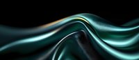 Elegant turquoise silk fabric waves creating smooth flowing curves and folds against dark background, luxury textile with glossy satin finish and gentle movement.