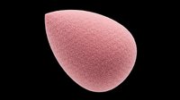 Pink makeup blending sponge isolated on transparent background, ready for beauty product design, T-shirts, stickers, clipart, print on demand, and sublimation projects.