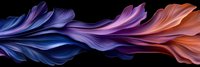 Colorful abstract flowing fabric waves in blue, purple, and coral colors on black background creating dynamic motion and elegant curves for luxury design projects.