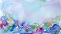 Abstract watercolor background with flowing purple blue green pink hues blending organically. Soft artistic texture for creative projects and designs.