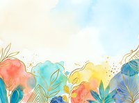 Watercolor floral border with coral, turquoise, and yellow blooms on white background. Isolated design element suitable for invitations, cards, and web graphics.