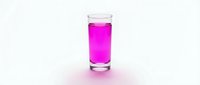 Glass of vibrant magenta liquid isolated on white background, suitable for beverage, drink, cocktail, and wellness product design mockups.