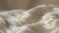 Soft blonde hair strands with natural highlights creating flowing waves and texture for beauty and haircare concepts.