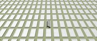 Modern office building facade with repetitive window pattern and geometric architecture for corporate business concepts.
