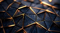 Modern geometric network with interconnected gold lines on dark textured surface, representing digital connectivity, data flow, and technology innovation for web design and corporate branding.