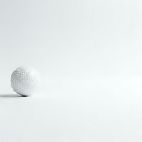White golf ball on clean minimalist background with copy space for sports and recreation design projects.