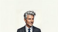 Mature man with gray hair wearing dark suit and tie against neutral background, professional portrait for corporate business and executive headshot use.