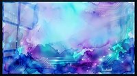 Abstract digital technology background with flowing purple and cyan gradients, circuit patterns and futuristic geometric elements for modern design projects.