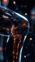Glowing network connections form inside light bulb against dark background with bokeh lights, representing innovation and artificial intelligence technology.