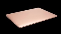 Rose gold slim laptop isolated on transparent background, ready for T-shirt design, stickers, clipart, print on demand, and sublimation projects.