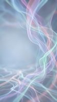 Abstract flowing smoke waves in pastel pink blue green colors creating ethereal light trails and smooth curves for modern digital art backgrounds.