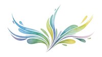 Colorful abstract floral burst with flowing organic shapes in pastel tones on white background for modern design projects and creative applications.