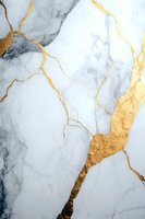 Luxurious white marble texture with golden veins and cracks creating an elegant natural pattern. Suitable for luxury interior design and premium branding backgrounds.
