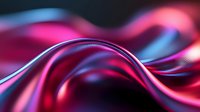 Glossy liquid waves with vibrant magenta and cyan neon colors flowing across dark background, suitable for tech, music, and modern design projects.