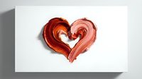 Heart shape made from red and pink paint brushstrokes on white canvas, romantic love symbol for Valentine's Day cards and wedding invitations.
