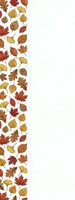 Autumn leaves border with maple oak birch foliage in warm colors creating decorative frame on white background for seasonal designs and fall projects.