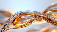 Flowing liquid metal waves in gold and silver colors create dynamic abstract pattern with smooth glossy surface and elegant curved lines. Suitable for luxury designs.