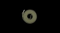 Coiled olive green fabric tape or webbing strap isolated on transparent background, ready for clipart, design elements, print-on-demand products, sublimation, and t-shirt graphics.